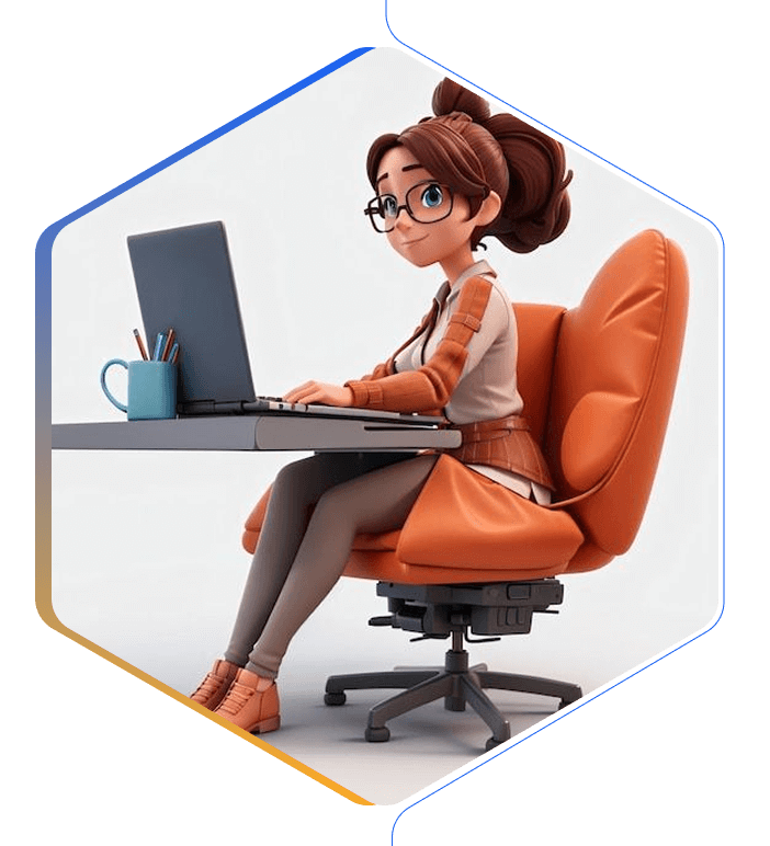 Person at Desk Illustration