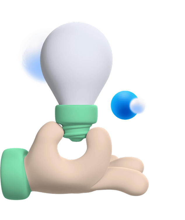 Illustration of hand holding lightbulb